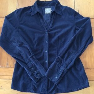 0039 fine wale dk blue corduroy shirt/beautiful/xl